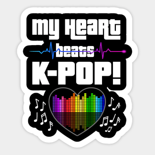 My Heart beats K-POP with heart beat and audio beats for dark bg Sticker